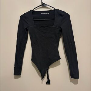 Abercrombie Black Long Sleeve square neck Bodysuit